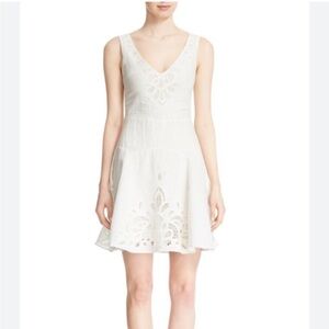 Joie White A-Line Lace Skirt